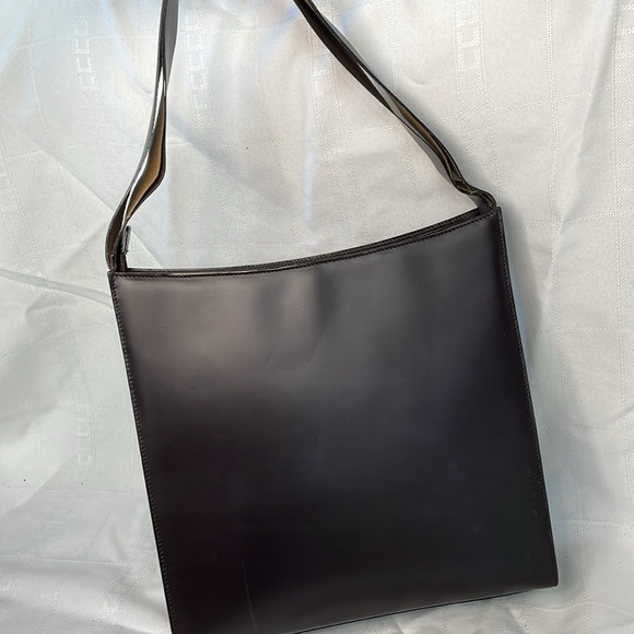 Vintage Gucci Structured Sleek Dark Brown Leather Shoulder Bag Tom Ford Square G - Picture 7 of 17